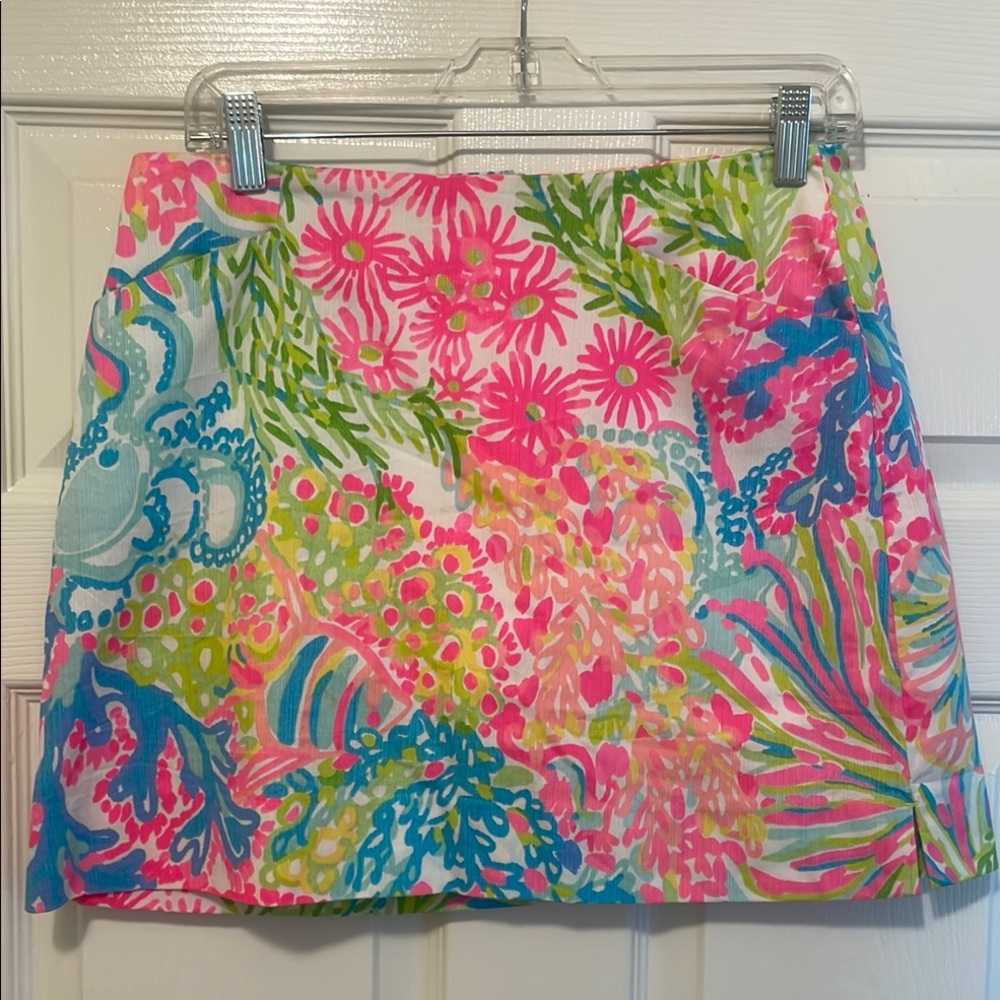 Lilly Pulitzer Pink and Blue Tropical Mini Skirt, Clearance Sale